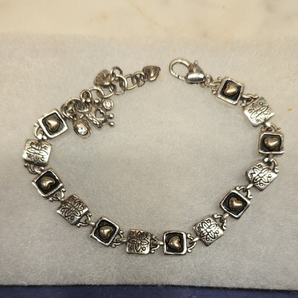 Brighton Silver and Gold Heart Bracelet 7"to 8"